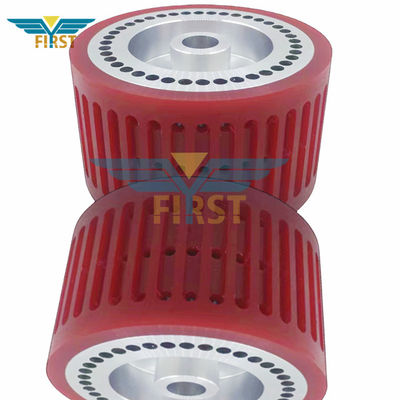 چرخ مکش رنگ قرمز 124*70mm قطعات چاپی پلی اورتان برای ماشین تاشو