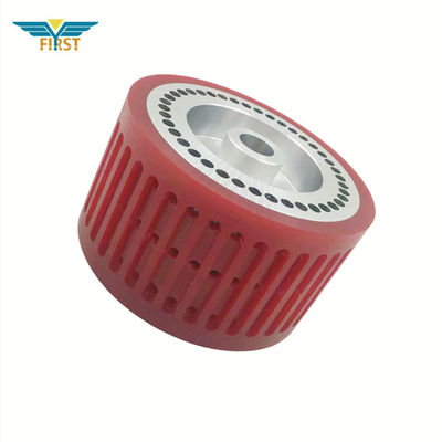 چرخ مکش رنگ قرمز 124*70mm قطعات چاپی پلی اورتان برای ماشین تاشو